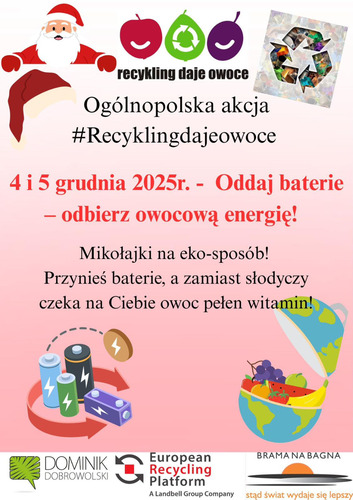 Zapraszamy do udziału w  akcji  Recykling Daje Owoce